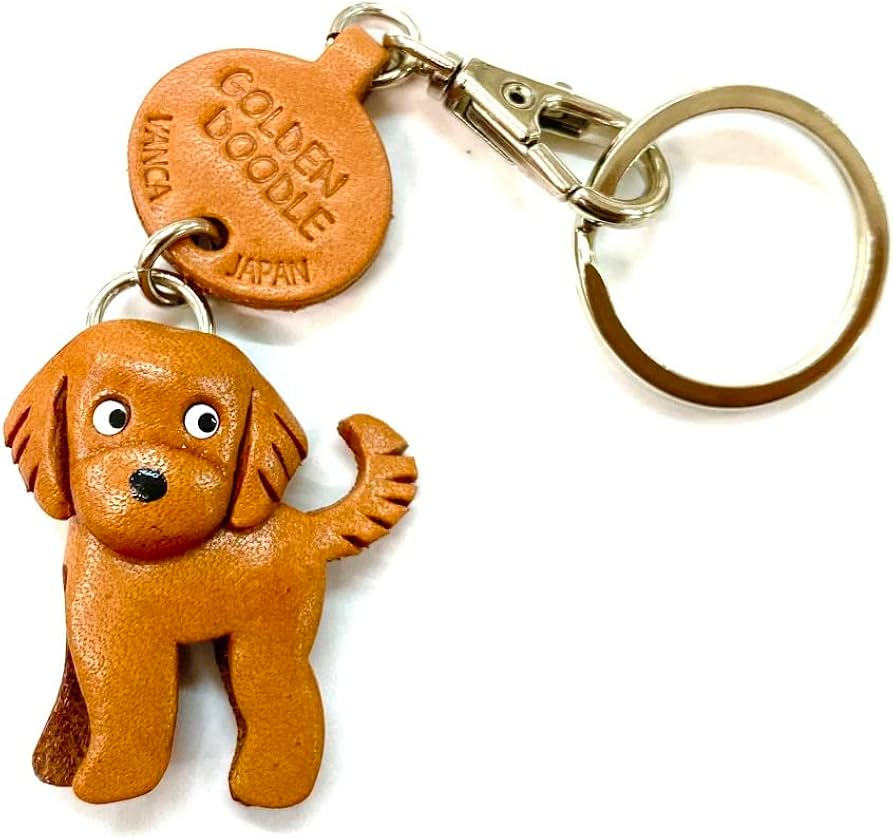 Amazon.co.jp: 本革製 犬キーホルダー ゴールデンドゥードル VANCA